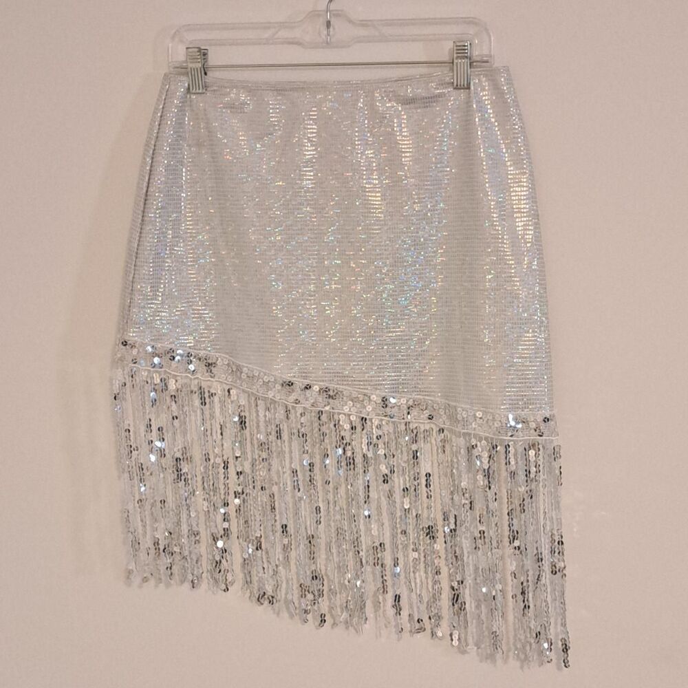 No-brand Women's Silver and White Skirt